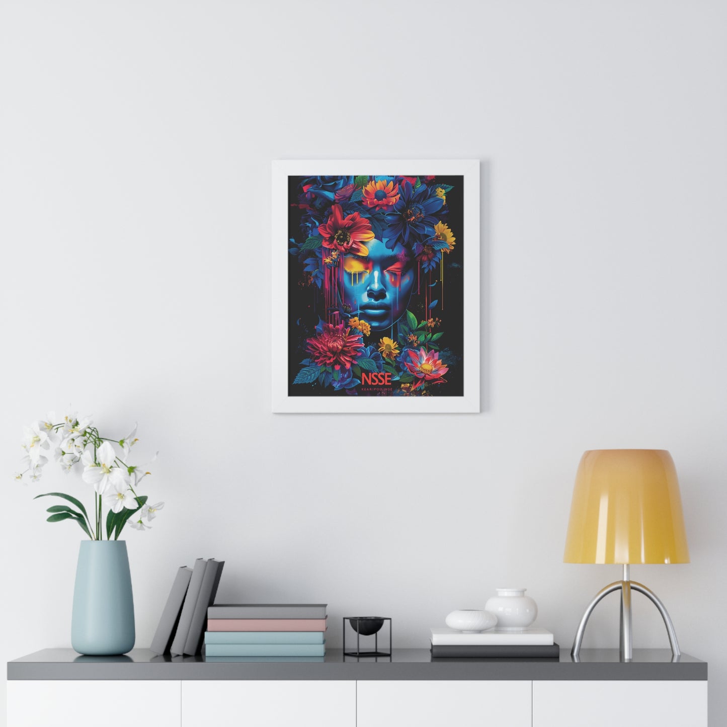 Neon Blossom: Cyberpunk Floral Muse - NSE Exclusive Canvas Print