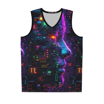 Neon Circuitry: Cyberpunk Portrait Tank Top by Marquese 'Nonstop' Scott