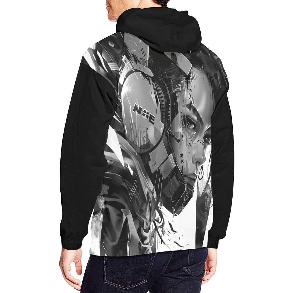 "Neon Nomad: Cyberwave Hoodie