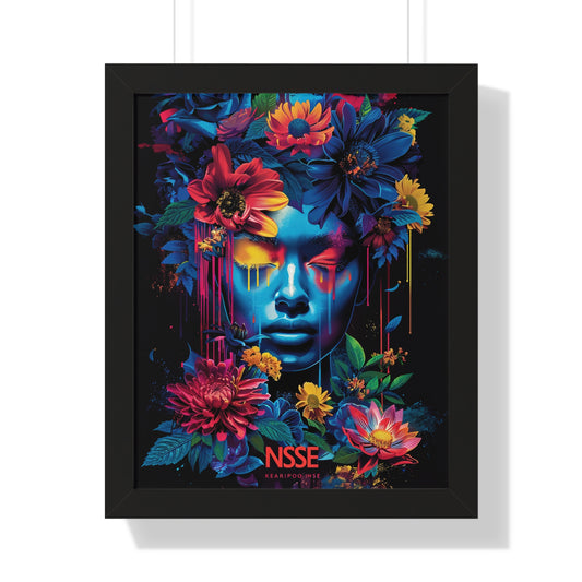 Neon Blossom: Cyberpunk Floral Muse - NSE Exclusive Canvas Print