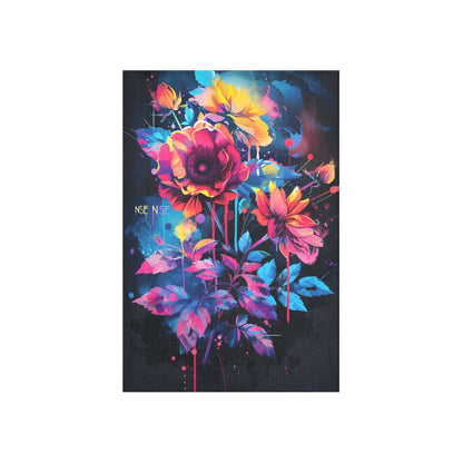 Floral Neon Bloom Tapestry: NSE Exclusive Edition Wall Tapestry 40"x 60"