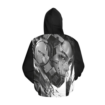 "Neon Nomad: Cyberwave Hoodie