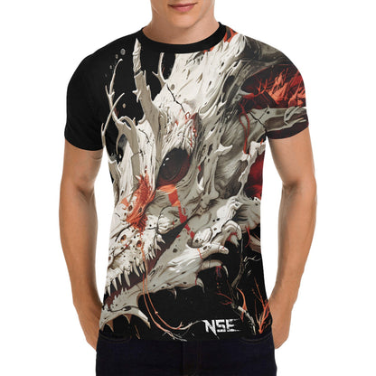 Men's All Over Print T-shirt (USA Size) (T40)(Collar solid color)